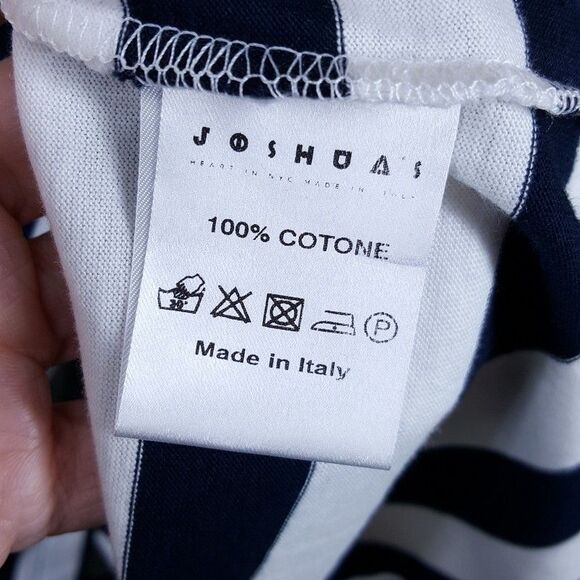 JOSHUA SANDERS Shirt Mens XL Navy White Stripe Smiley Face Pixel Tee $156 - Picture 5 of 8